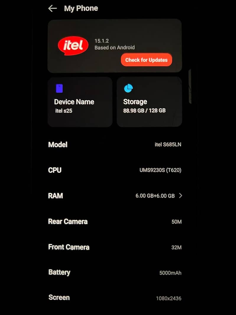 itel s25 6