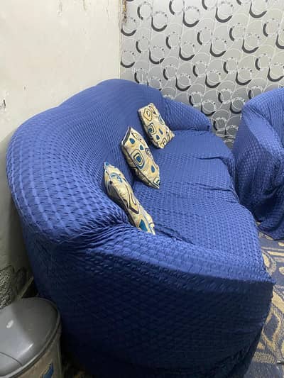 Solid Wood 5-Seater Sofa Set (3+1+1) with Covers | Heavy Quality Frame