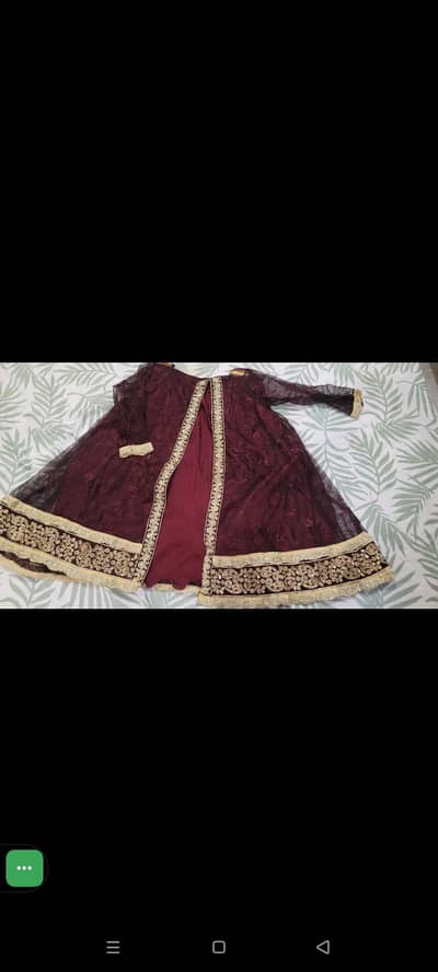 embroided shesha work shirt and heavy frock