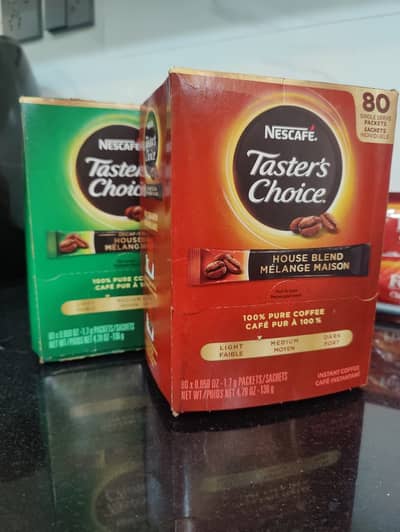 Imported Tasters Choice Folgers Decaf and roast premium tea