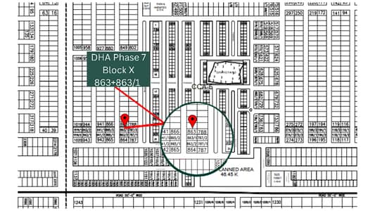 Premium 2 Kanal Pair Residential Plot No. 663 + 663/1 for Sale in Block X, DHA Phase 7 Lahore