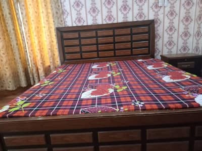solid king size bed without matress.