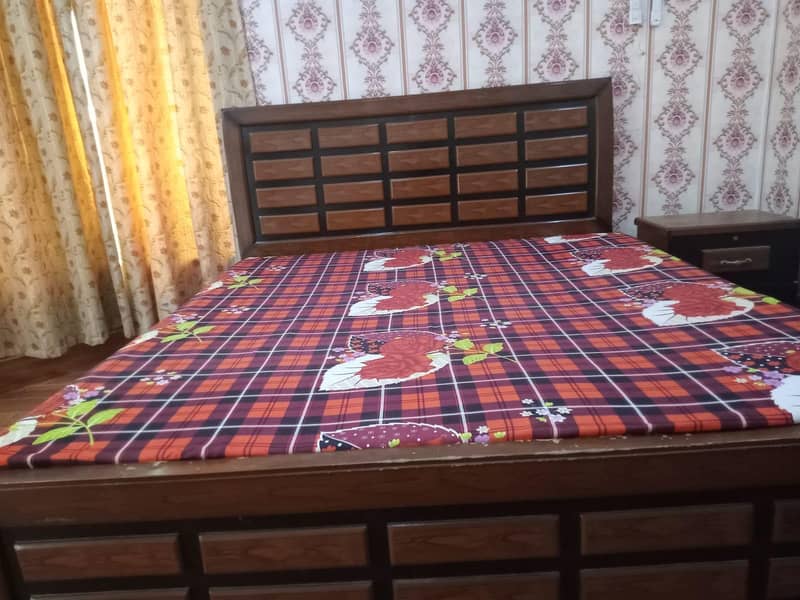 solid king size bed without matress. 0