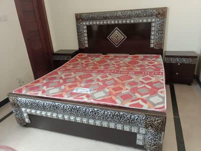 King size Bed, Dressing Table, Side Tables & Mattress