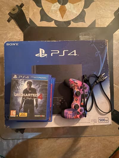 PS4 500GB with controller and 3 Games