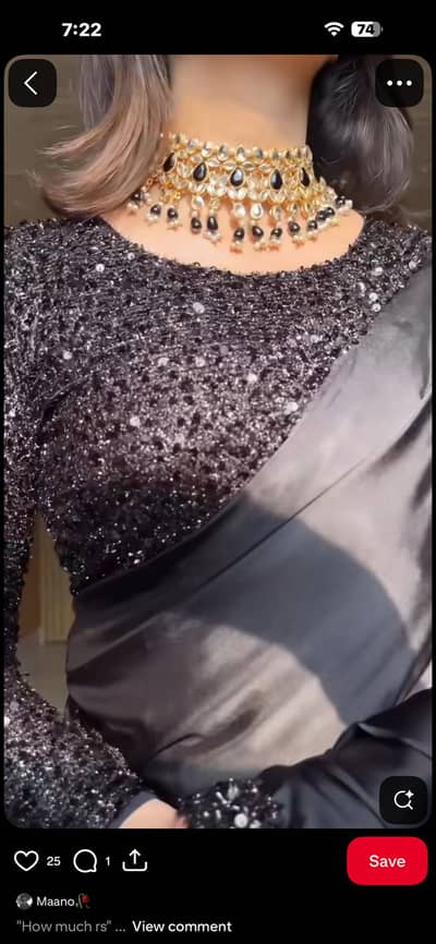 Black silk saree for party wear