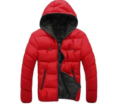 Men Hooded Cotton Padded Jacket – Black & Lime Green