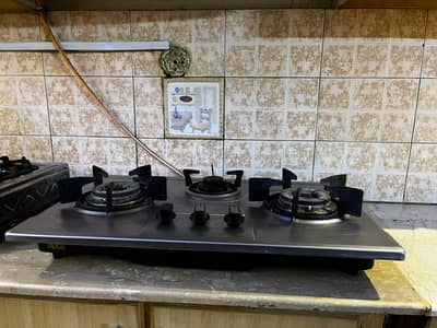 Nazgas 3 Burner Stainless Steel Hob / Gas Stove in Used Condition