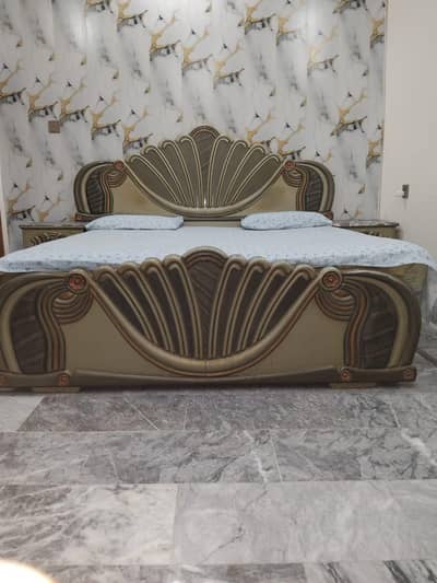 bed with side tables for sale without mattress plie wood