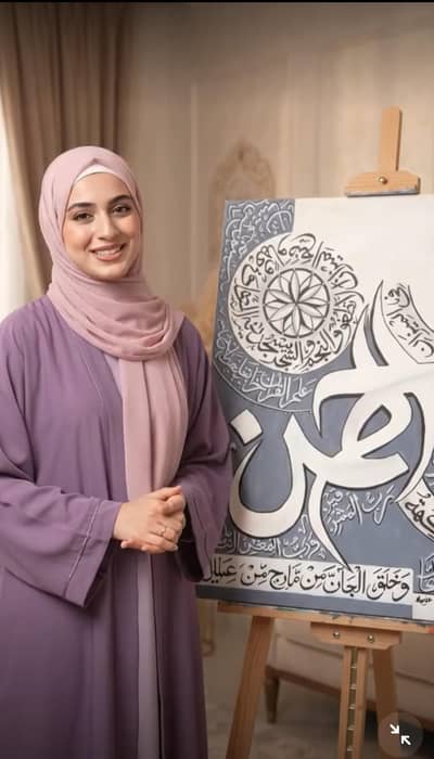 ​Handmade Surah Rehman (Fabi Ayyi Ala i Rabbikuma) Calligraphy Canvas