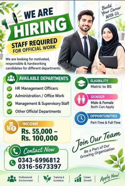 NEED STAAF  IN Office