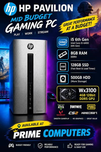 Hp Pavilion Gaming Pc i5 6th Gen