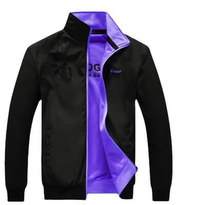 men black double-sided collar jacket premium