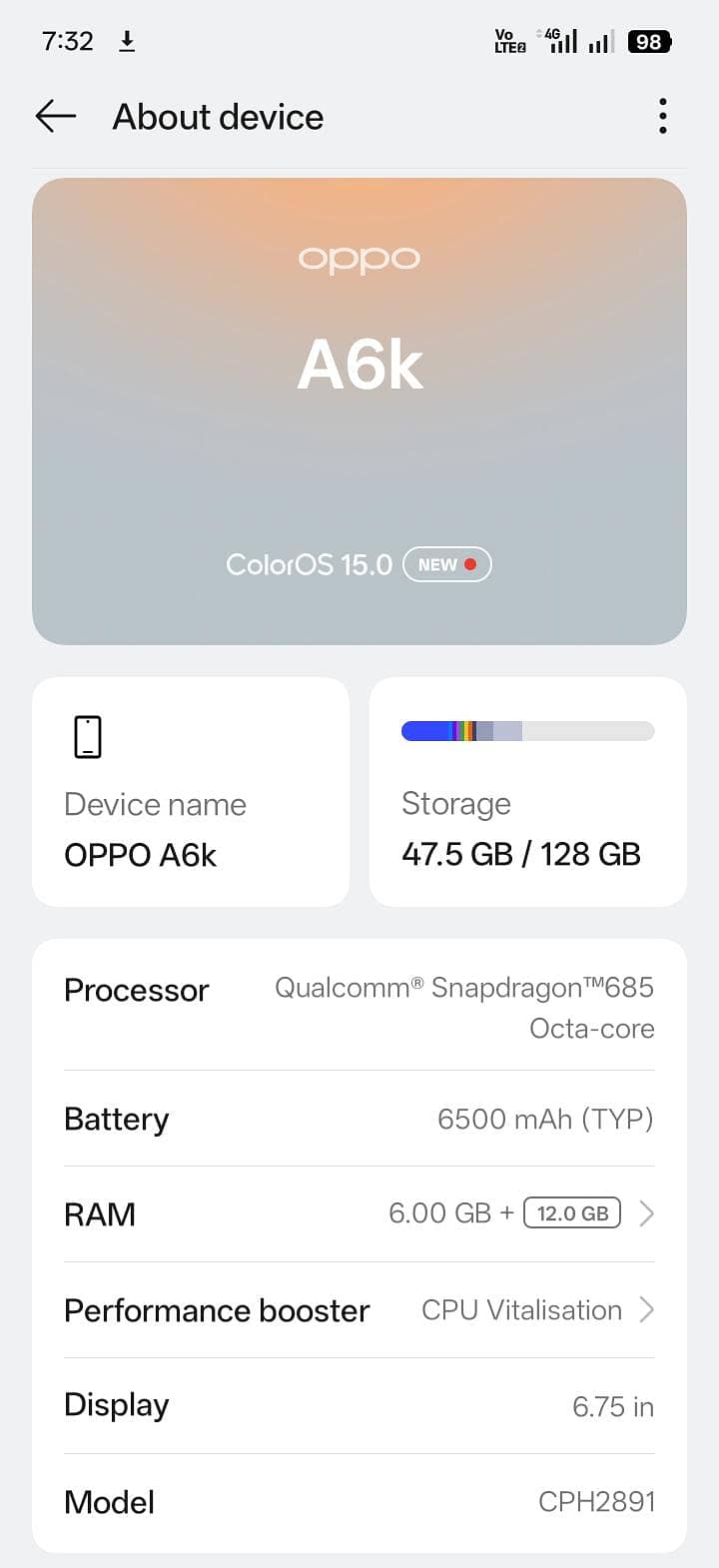 OPPO A6k 3