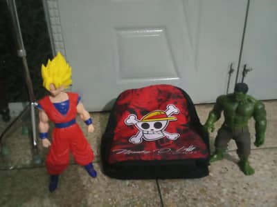 Goku,hulk and one piece Luffy bag