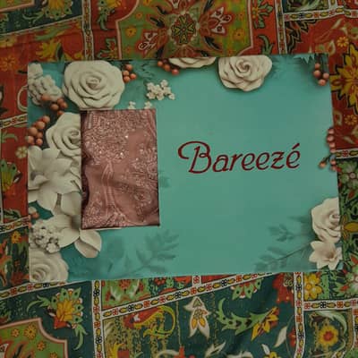 Bareeze unstitched luxury 3 pc suit
