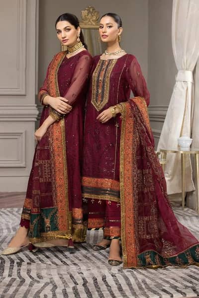 embroidered chiffon 3 PCs