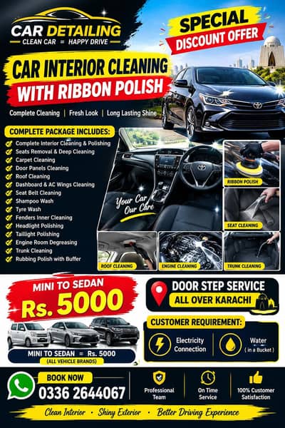 car Interior Cleaning With ribbon Polish door step 0/3/3/6/2/6/4/4/067