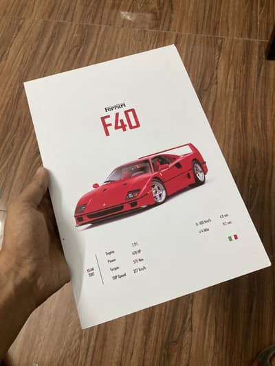 Ferrari f40 poster (cardboard) without frame