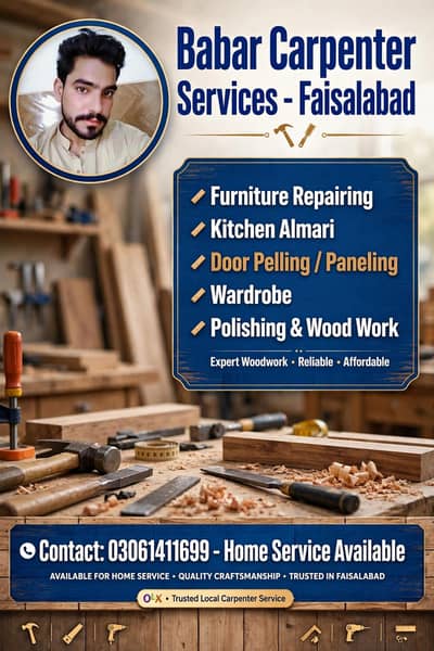 babar carpenter Faisalabad ech work and repairing