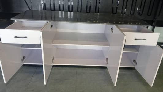 Office Tea Coffee Station Cabinet with Marble Top