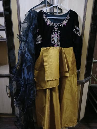velvet and raw silk maxi