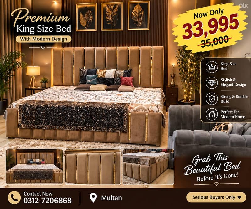 king size double bed 0