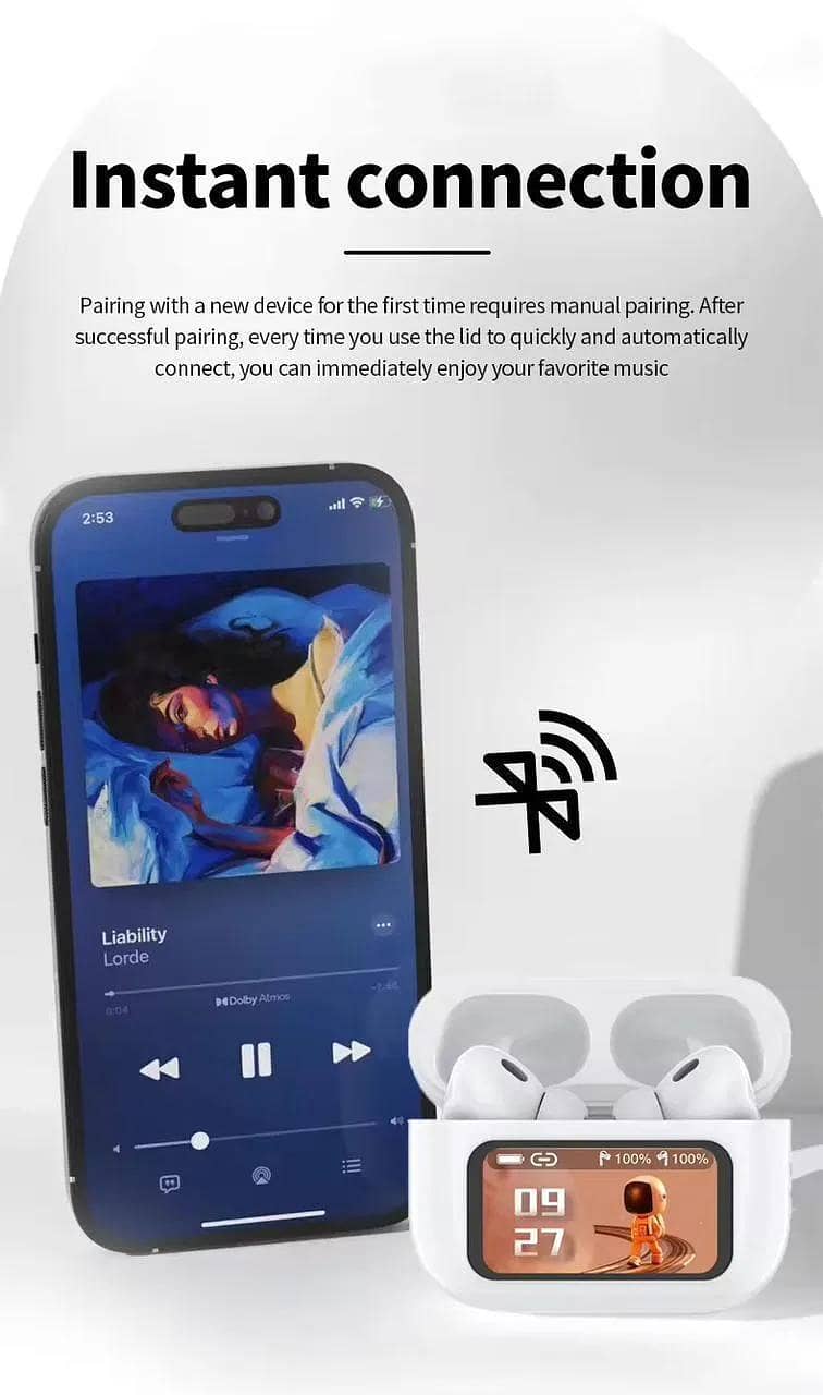 Smart Display Wireless Earbuds – Touch Screen 3