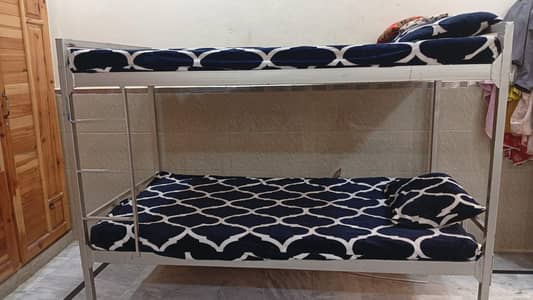 Double Decker Metal Bunk Bed – 2 Layer Charpai