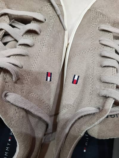 Tommy Hilfiger Debossed Logo Suede Court Trainers