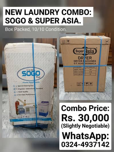 SOGO Washing Machine + Super Asia Dryer | Rs. 30,000