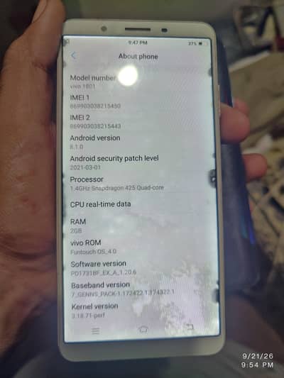 vivo 2/16  pta approved hotspot k liyea best ha battery time boht acha