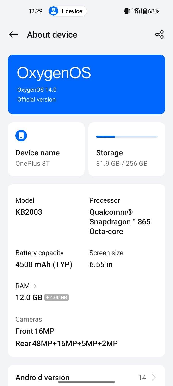One Plus 8T 4