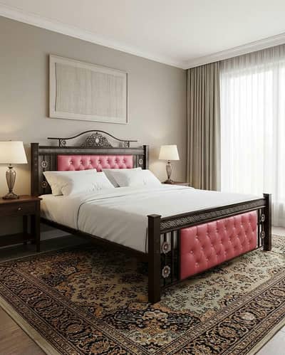 rod iron king size bed