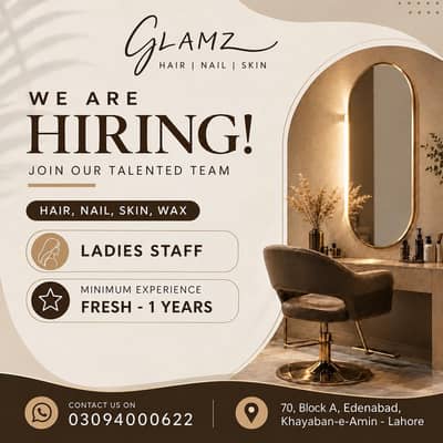 Ladies Staff / Beautician Required for Ladies Beauty Salon