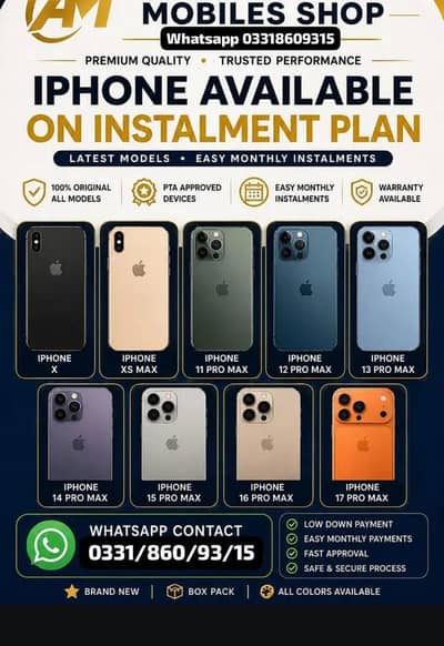 i Phone 8plus, 11,12,13,14,15 pro max on instalment Whatsapp
