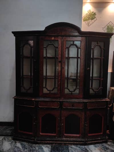 crockery cabinet, wooden cabinet, barton wali almari