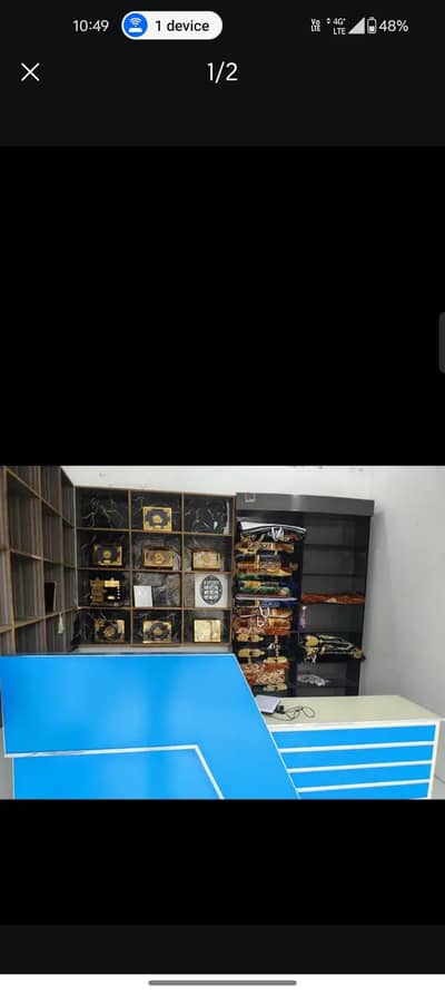 Counter Table and Racks For Sale