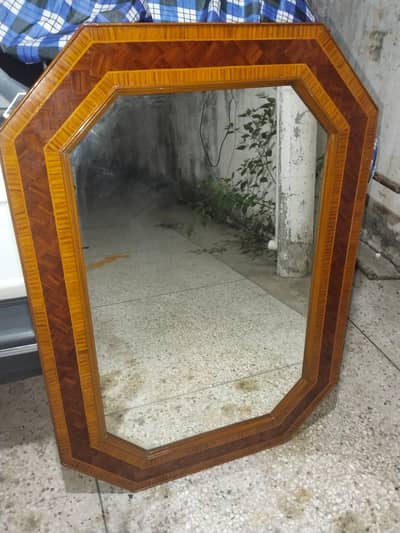 Wall miror with wooden frame