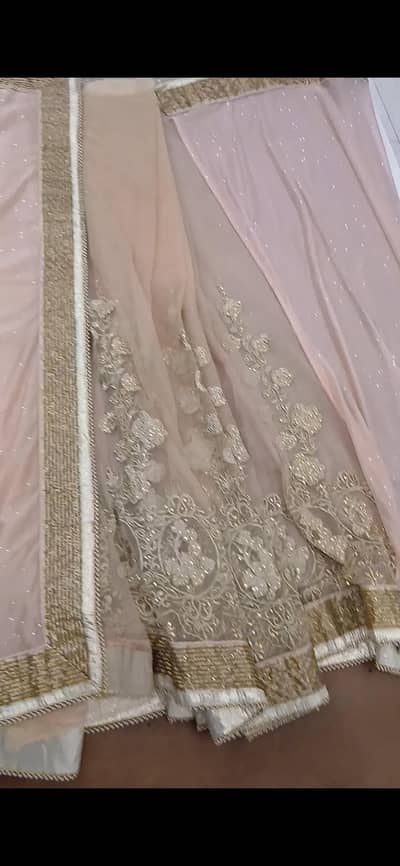 golden peach shimmer saaree