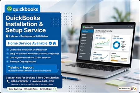 QuickBooks Pro / Enterprise Setup + Training - Home Service All Lahor