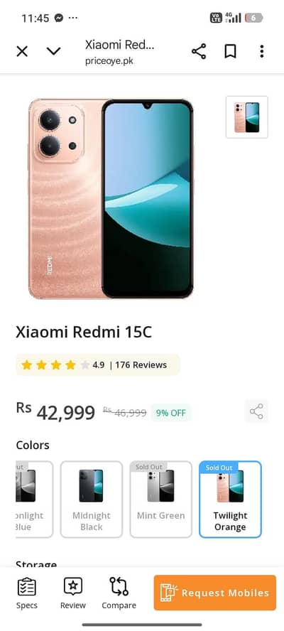 redmi 15c 4+4 128