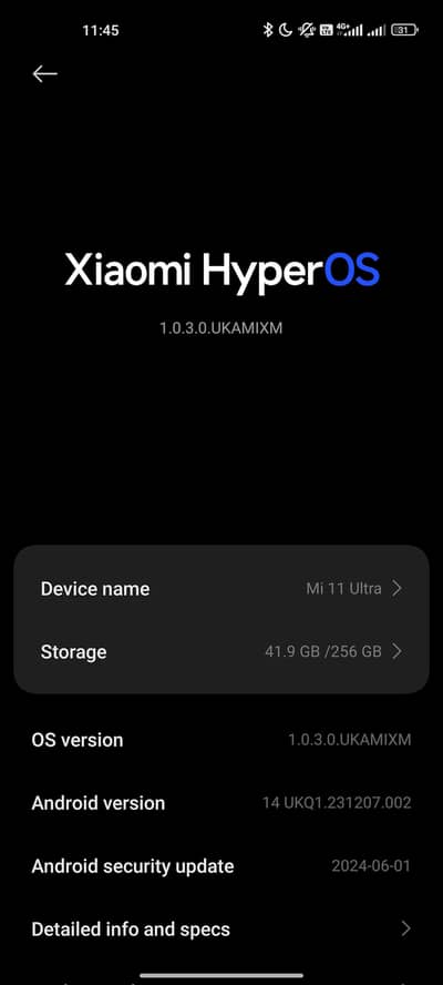 Xiaomi Mi 11 Ultra 12/256 PTA URGENT SALE