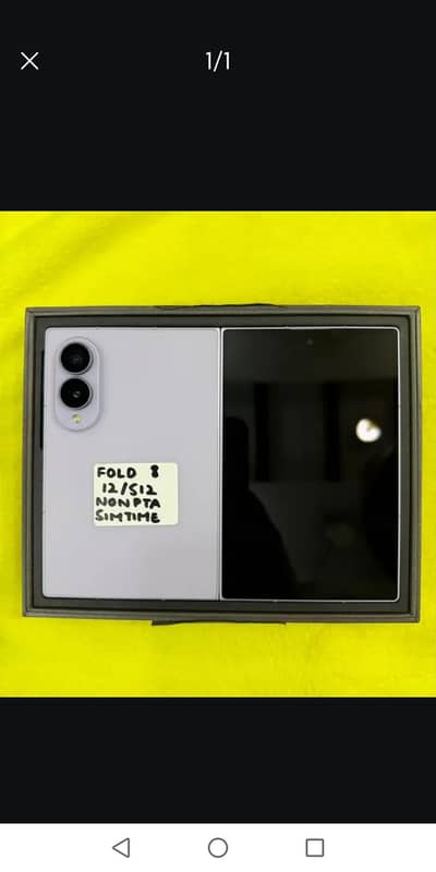 Samsung galaxy Z Fold 8 Lavender 512gb 15days used computer box