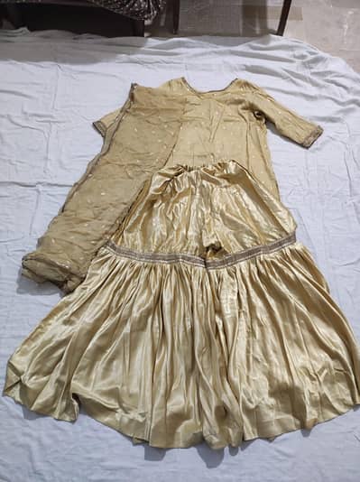 Golden stich Gharara 3 piece