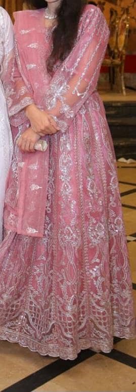 Beautiful Pink Embroidered Party Wear Suit