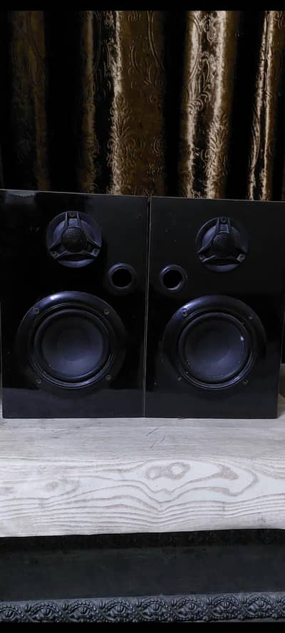 Pair of 2 Bookshelf Speakers (Japanese) with Bass Port & amplifier(BT)