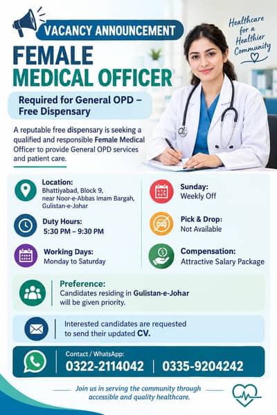 Urgent need female Doctor