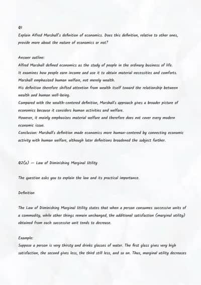 Bachelor of Arts (BA) – Economics (402),Assignment No. 1,Autumn 2026