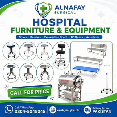 Stools Benches Couch IV Stand Autoclave, Surgeion Stool, Patient Bench